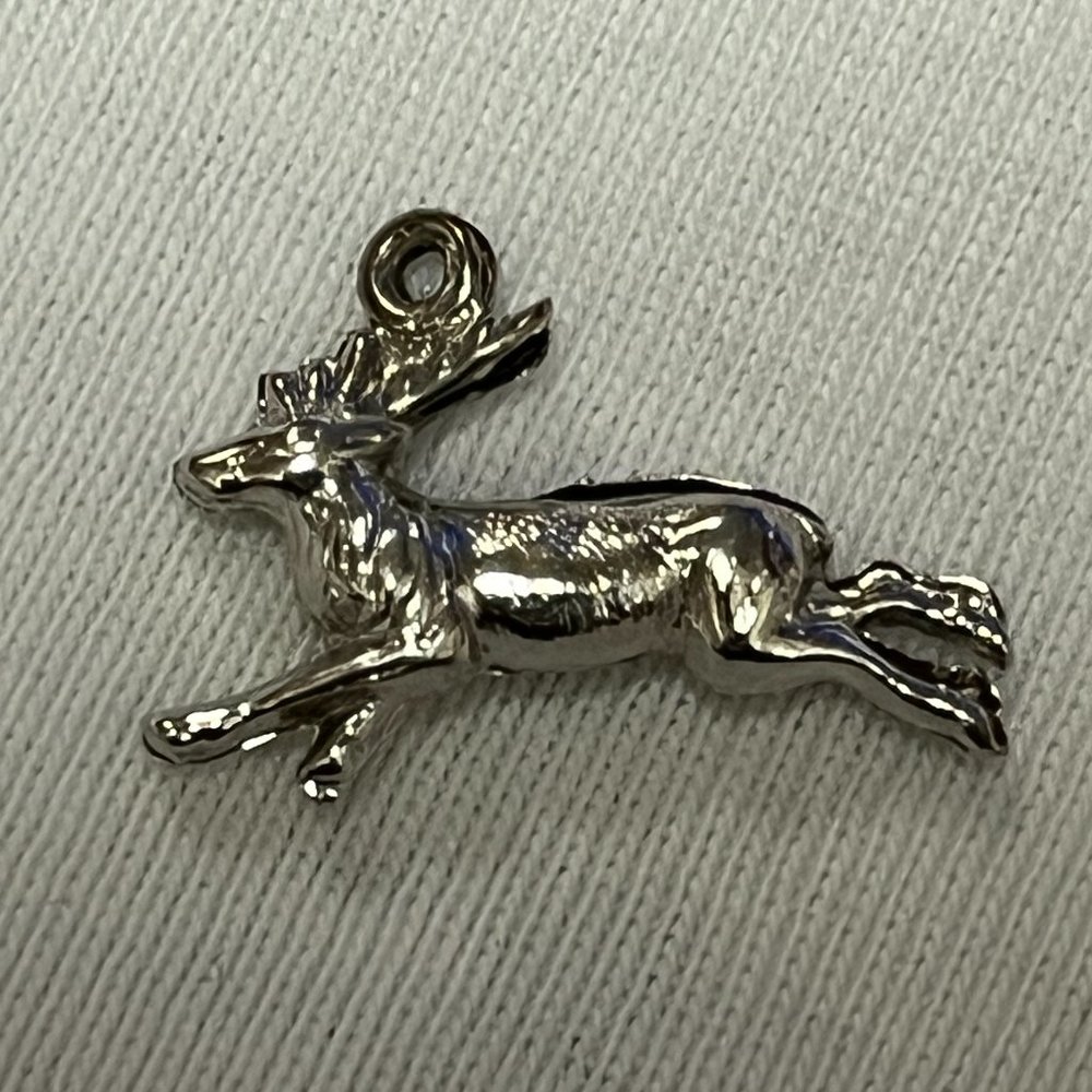 Christmas Sterling Silver reindeer Charm